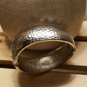 Silver tone asymmetrical cuff